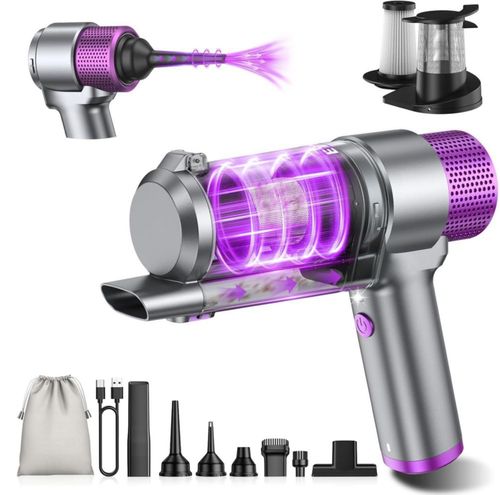 Aspiradora de mano inalámbrica para coche EYYA, potente aspiradora de mano inalámbrica de 16000 PA, recargable, 4 en 1, mini asp