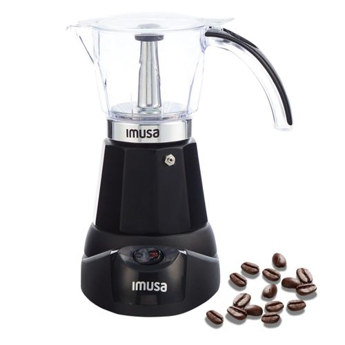 Cafetera eléctrica Imusa de 6 o 3 tazas, color negro, para café cubano, moka y espresso.