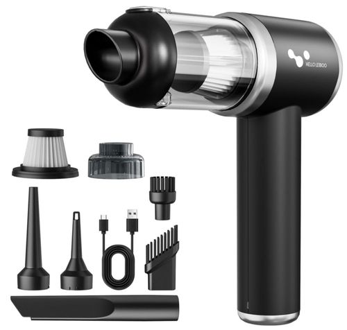 Aspiradora de mano helloleiboo para coche, 16000 PA, inalámbrica, portátil, 120 W, alta potencia, 4 en 1, recargable, con múltip