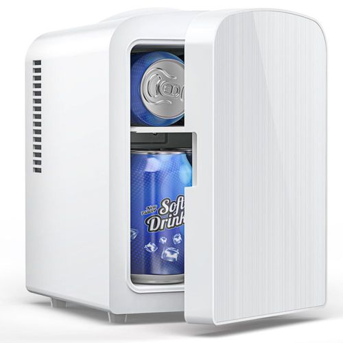 Mini refrigerador eléctrico, refrigerador portátil compacto de 4 l/6 latas, refrigerador para maquillaje, alimentos y bebidas, r