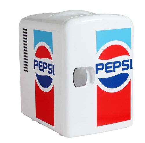 CURTIS MIS138PEP Pepsi Retro Logo, Mini refrigerador personal portátil y compacto, capacidad de 4 litros, enfría seis latas de 1
