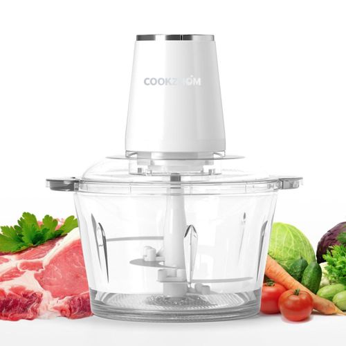 Procesador de alimentos COOKZHOM, picadora eléctrica con motor de acero inoxidable de 500 W y 2 juegos de cuchillas afiladas, re