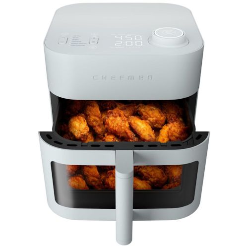 Freidora de aire Chefman Crispinator 6 en 1 con capacidad de 8 cuartos, temperatura máxima de 450 °F con tecnología TurboFry Pro
