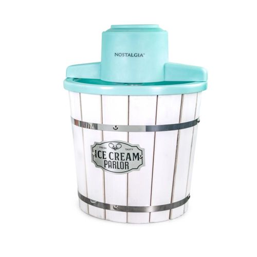 Máquina eléctrica para hacer helados Nostalgia: estilo salón, máquina de helado suave clásica que prepara yogur helado o gelato