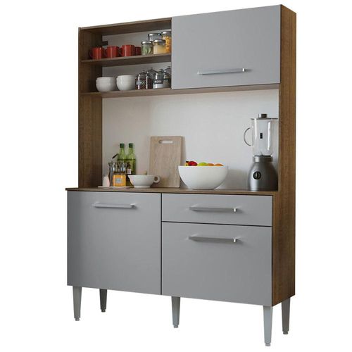 Mueble de Cocina Compacto 120cm Marrón Gris Life Madesa