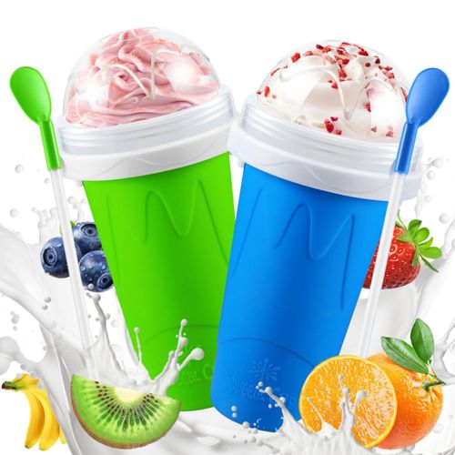 Vaso para granizados, paquete de 2 vasos mágicos para granizados, vasos portátiles para batidos congelados, jugos, batidos, yogu