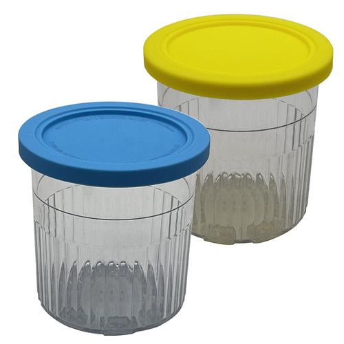 Joystar Ice Creami Deluxe Pints ​​- Paquete de 2 con tapa de silicona, compatible con las máquinas para hacer helados Ninja NC50