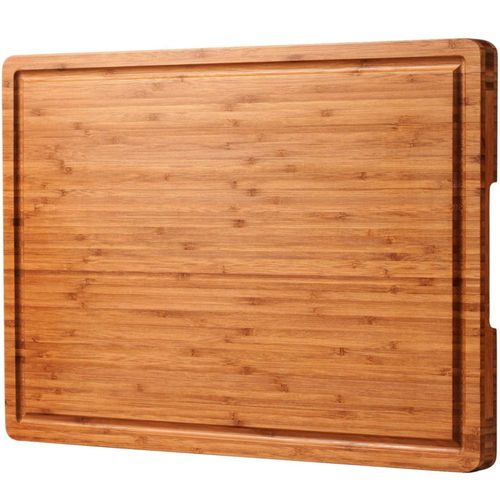 Tablas de cortar de bambú de 61 x 45 cm, bandeja XXL para servir embutidos y quesos con asas y ranuras para jugos, estructura só