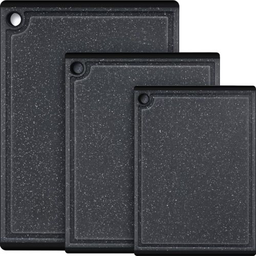 Tablas de cortar de plástico para cocina, juego de 3 tablas de cortar grandes, aptas para lavavajillas, con patas antideslizante