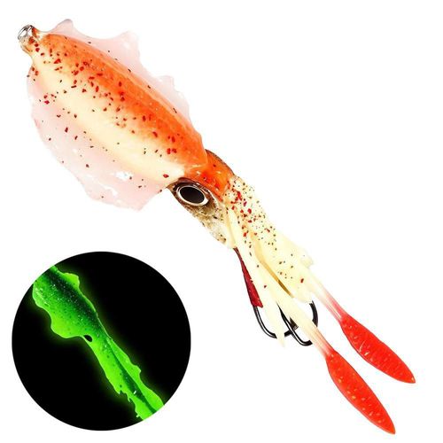Anzuelo calamar naranja rojo MXSQG-001 SquidOrange Cebo calamar pesca nocturna