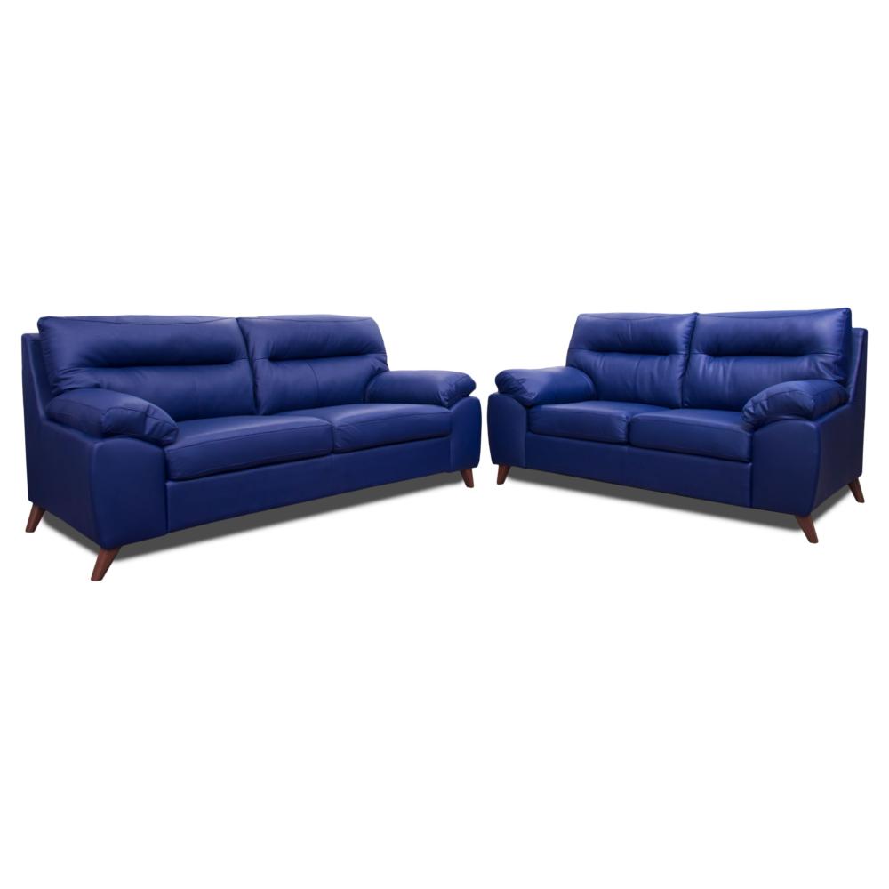 Sala de piel Genuina Isabela Sofa y Love ConfortoPiel Elektra en Línea