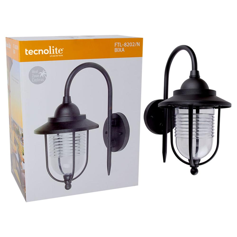Farol Pared Bixa Arbotante Exterior 20w Negro Tecnolite Farol Pared Bixa Arbotante Exterior 20w Negro Tecnolite