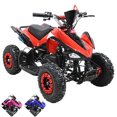 Cuatrimoto a Gasolina 49 cc 2T Arranque Manual Doble Freno de Disco Embrague Automático Carga Máx 80 kg Hasta 40 km/h - Rojo