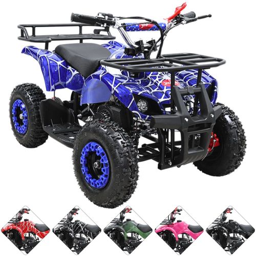 Cuatrimoto a Gasolina 49cc 2T Suspensión de Resorte Arranque Manual Freno de Disco Carga Máx 80 kg Hasta 40 km/h - Azul Spider