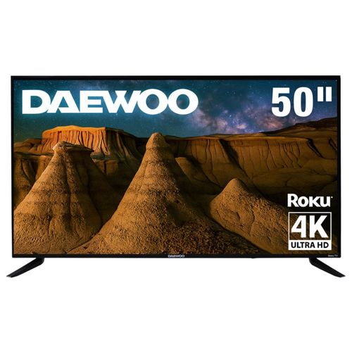 Daewoo Pantalla Televisión Smart TV 50 Pulgadas LED 4K UHD Roku Dolby Audio 4 HDMI 2 USB 1 AV DAW50UR