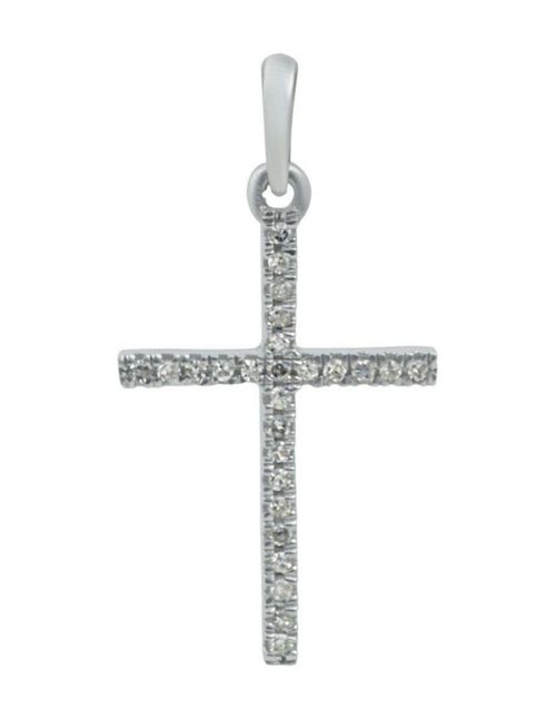 Cruz Oro Blanco 14k Con 6 CRISTAL JOYAS JAY1280859