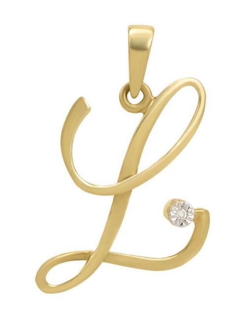 Inicial Letra L Oro 14k Con CRISTAL JOYAS JAY43C521L
