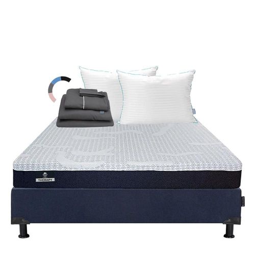 Colchon Queen Size Spring Air Therapy+ Box+ Almohada Royal Twin+ Sabanas Royal RGH