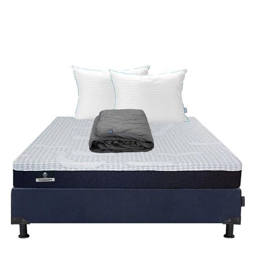 Colchon Queen Size Spring Air Therapy+ Box+ Almohada Royal Twin+ Protector Lux RGH