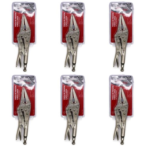 Pack 6 pinzas de presion punta larga 9'' maple tools