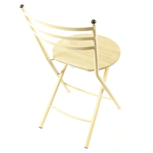 Silla Plegable Beige con Sistema de Seguridad y Capacidad de 150 kg