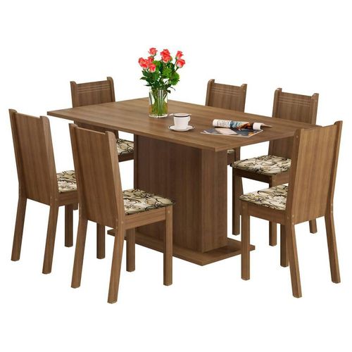 Comedor Madesa Megan Mesa y 6 Sillas Rustic/Lirio Beige