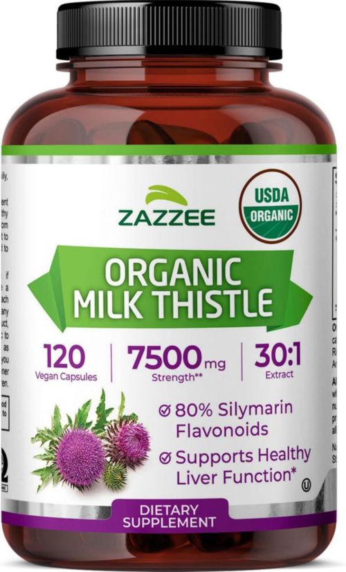 Zazzee Naturals Cardo Mariano Orgánico Salud Hígado 120cap Sin Sabor
