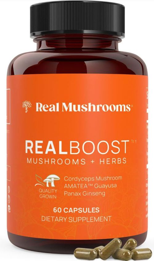 Real Mushrooms Realboost + Herbs Apoyo Inmunológico 60 Cáps Sin Sabor