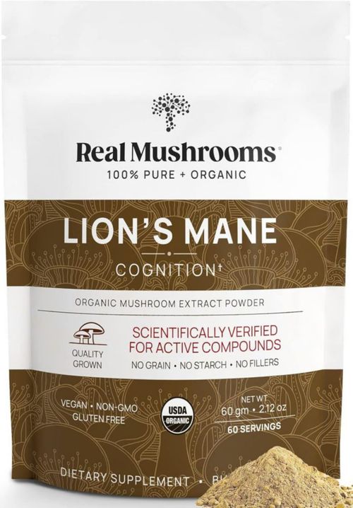 Real Mushrooms Lions Mane Cognition 60 Servings Sabor Sin Sabor