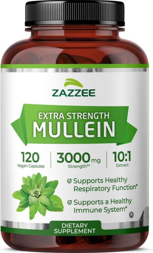 Zazzee Extra Fuerte Mullein Extract 3000 Mg 120 Vegan Caps Sabor Sin Sabor