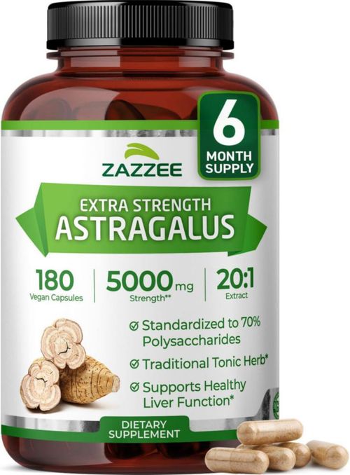Zazzee Extra Strength Astragalus 180 Capsulas Sabor Sin Sabor