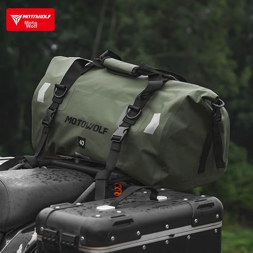 MOTOWOLF Bolsa trasera para motocicleta Negra Impermeable