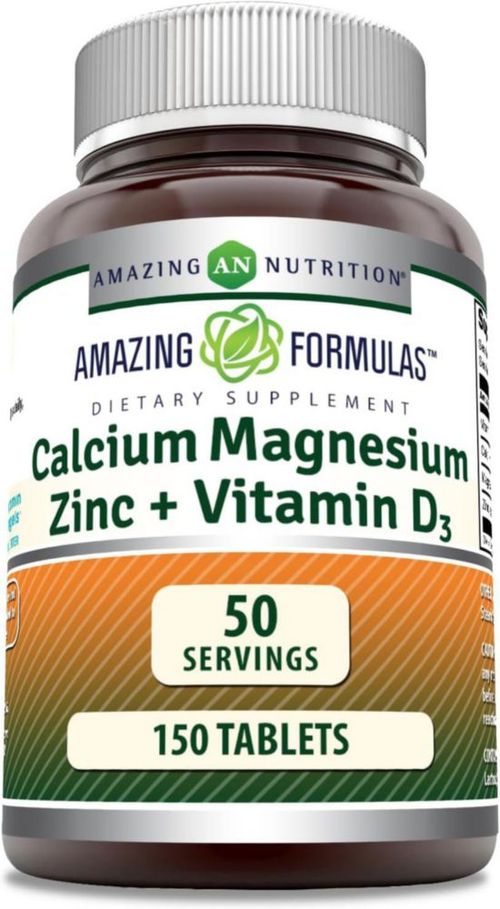 Amazing Formulas Cal Mag Zinc + Vit D3 Salud Osea 150 Tabs Sin Sabor