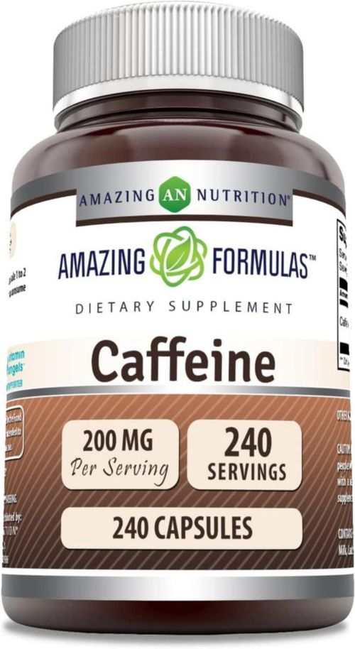 Amazing Formulas Caffeine 200mg Cafeína 240 Cápsulas Sabor Sin Sabor