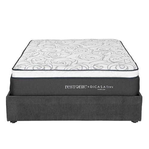 Colchón Matrimonial Restonic Trini Gris+ Base Cama RGH