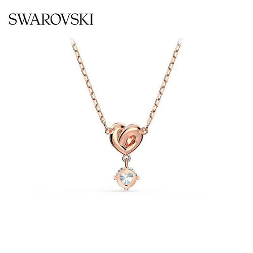 Collar SWAROVKI de corazón oro rosa 1pza