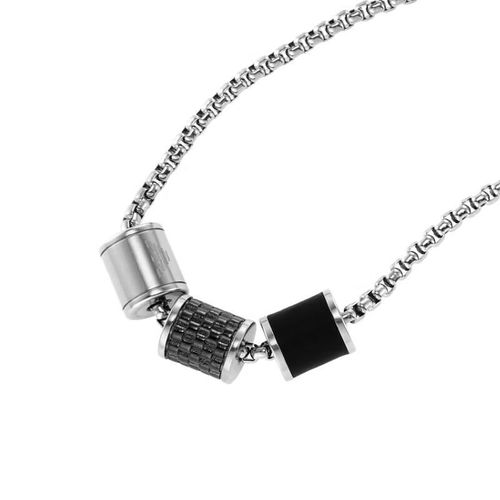 Collar Armani de acero inoxidable de plata