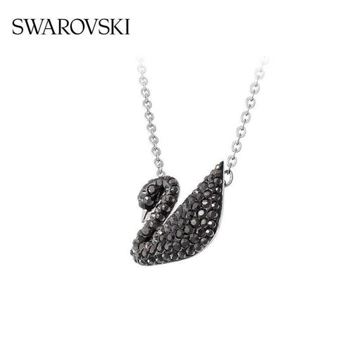 Collar SWAROVSKI Cisne Negro con baño de plata