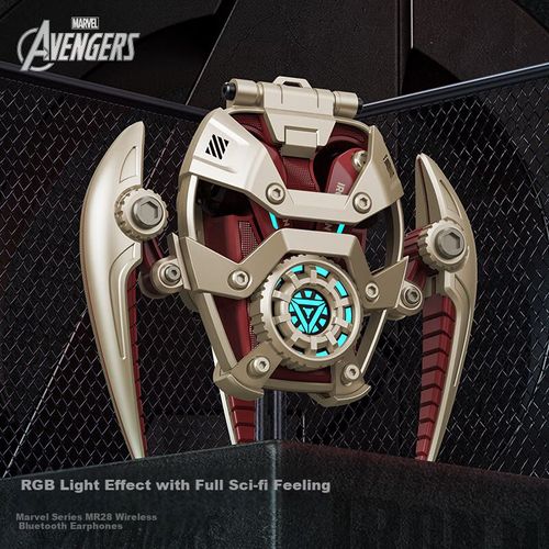 Audífonos Inalámbricos Disney Marvel Iron Man Mr28 Rgb Bluetooth 5.3