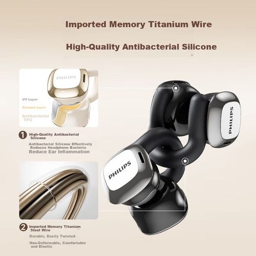 Audífonos Inalámbricos Philips Taq4220 Negro A Prueba De Agua