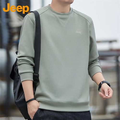 JEEP Sudadera Manga Larga Verde Ejército Para Hombre