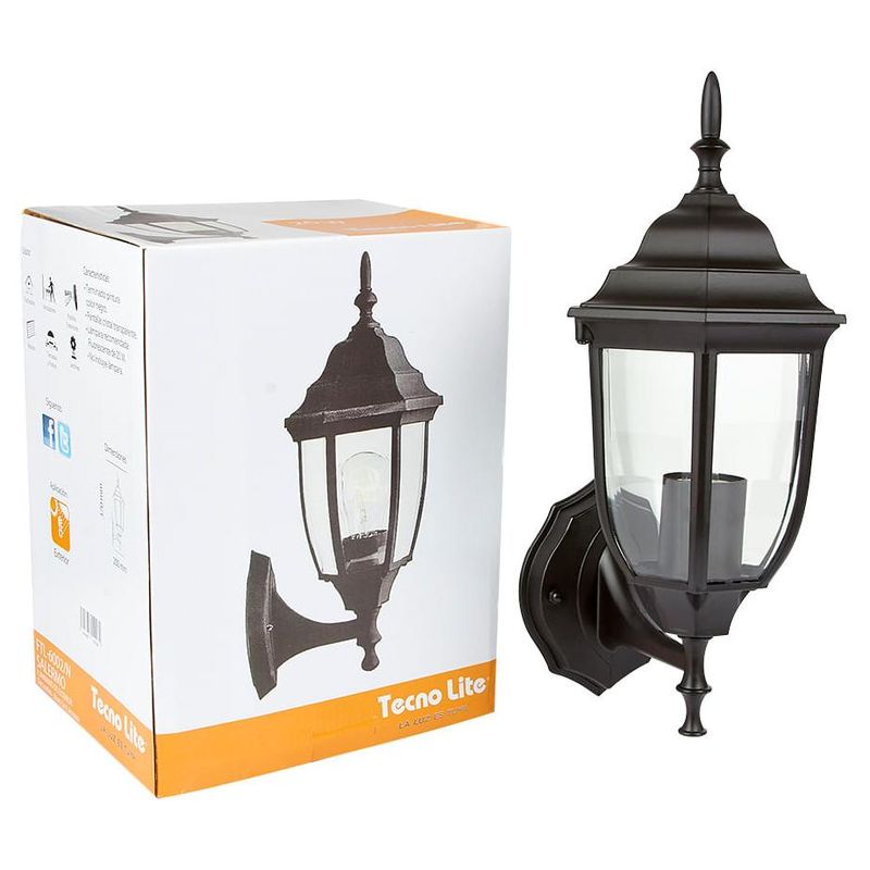 Farol A Pared Salermo Arbotante Exterior 19w Negro