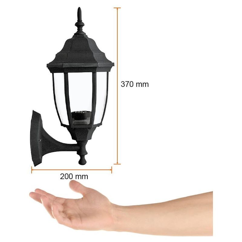 Farol A Pared Salermo Arbotante Exterior 19w Negro