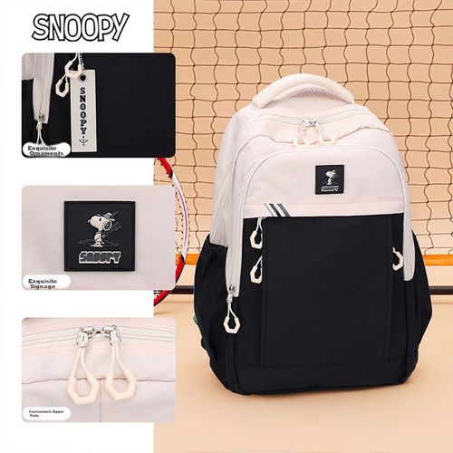 Mochila escolar Snoopy de poliéster Negra para niña