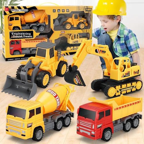 Set de 4 vehículos de Ingeniería grandes Juguetes para Niños