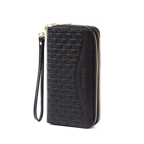 Cartera larga multifuncional Mujer Piel color Negro