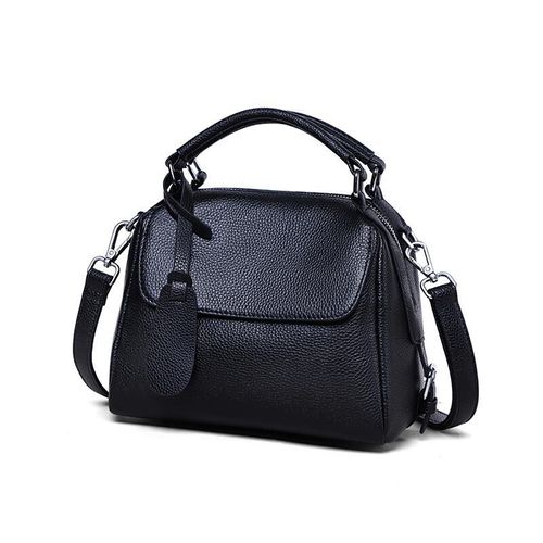 Bolso Cruzado Viney de Cuero Negro para mujer