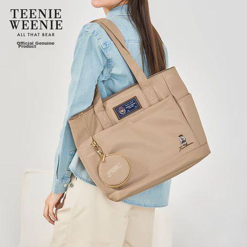 Bolso Tote Teenie Weenie beige para mujer