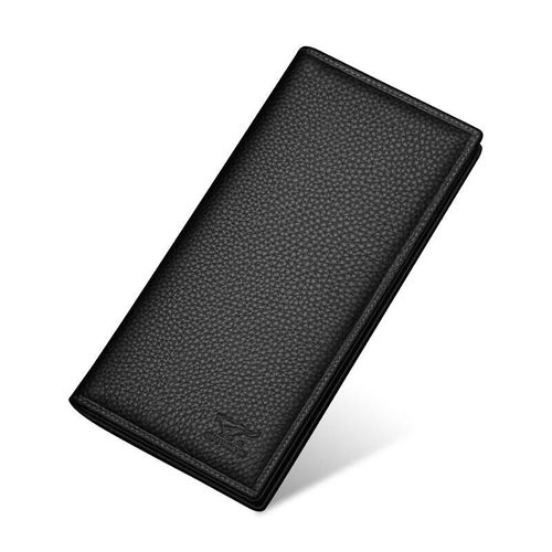 Cartera SEPTWOLVES Larga de Cuero Negro para Hombre