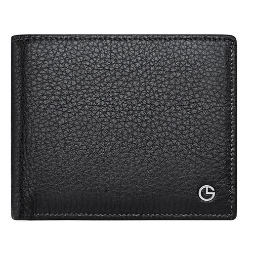Billetera Goldlion Bifold de Piel de Vaca Negra para Hombre